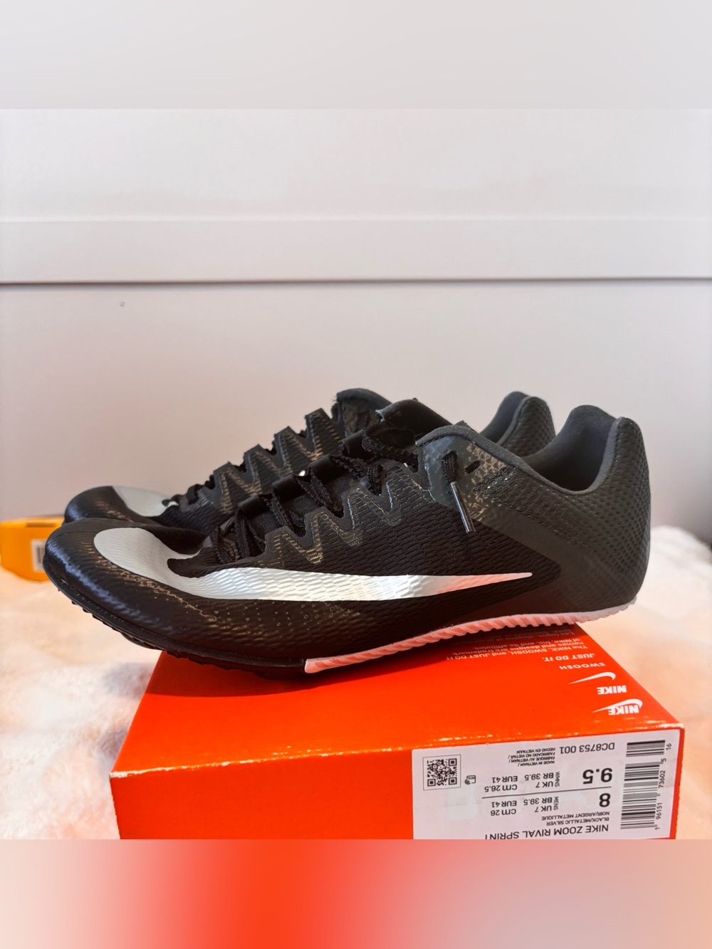 Nike Men’s Zoom Rival Sprint Spikes - Black/Silver
